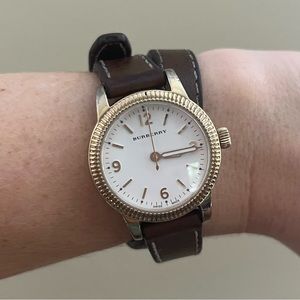 Womens Burberry Leather Double Wrap Watch
